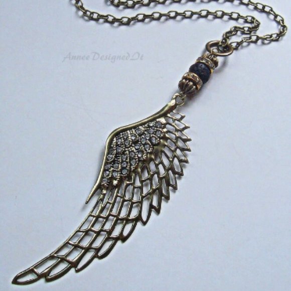 Hand Designed Angel Wing Necklace - Picture 3 of 3
